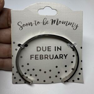 Occasionally Made Maternity Due In February Silver Tone Cuff Bracelet New